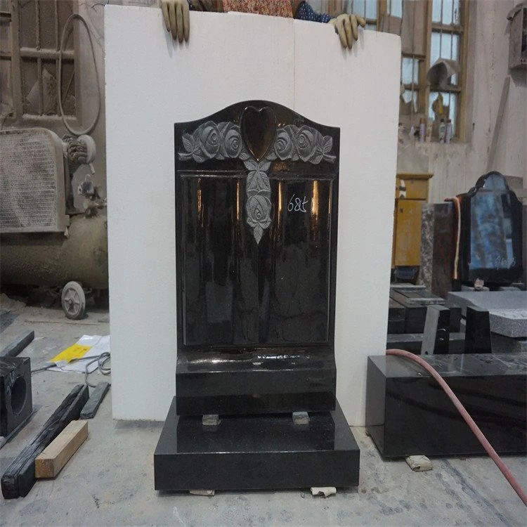 Impala Black Granite Headstone
