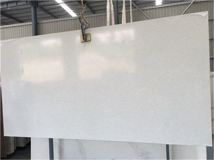 crystal white quartz kitchen