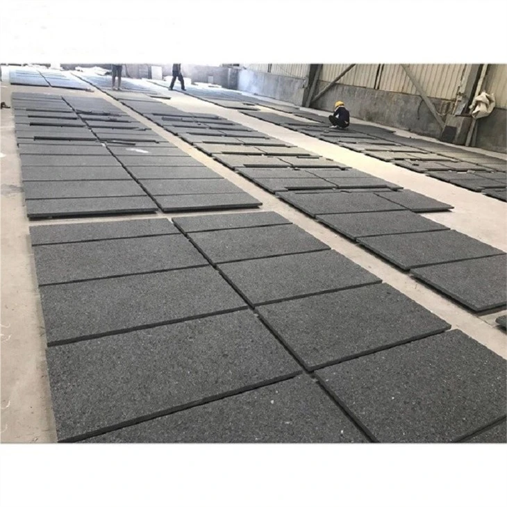 black granite floor tiles