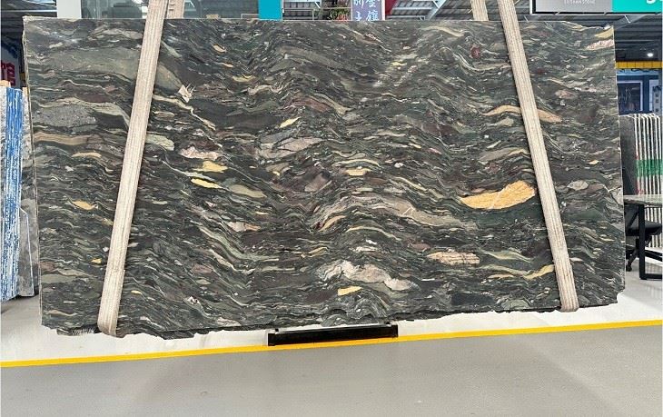 green granite slabs