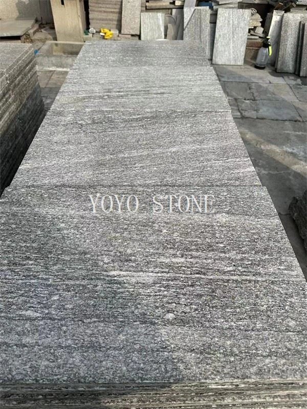 silver granite paving