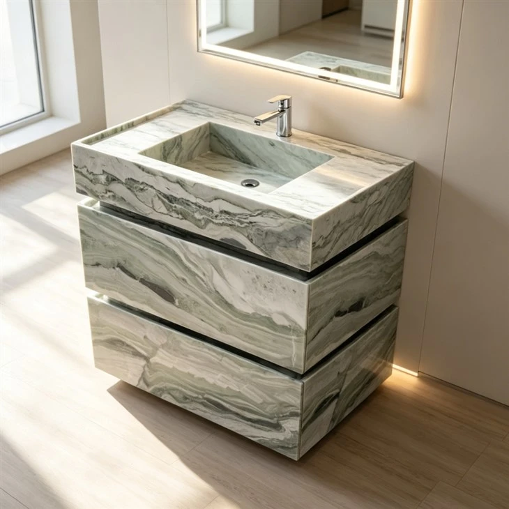 Green Marble Bathroom Sink