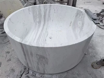 White Marble Freestanding Bathtub
