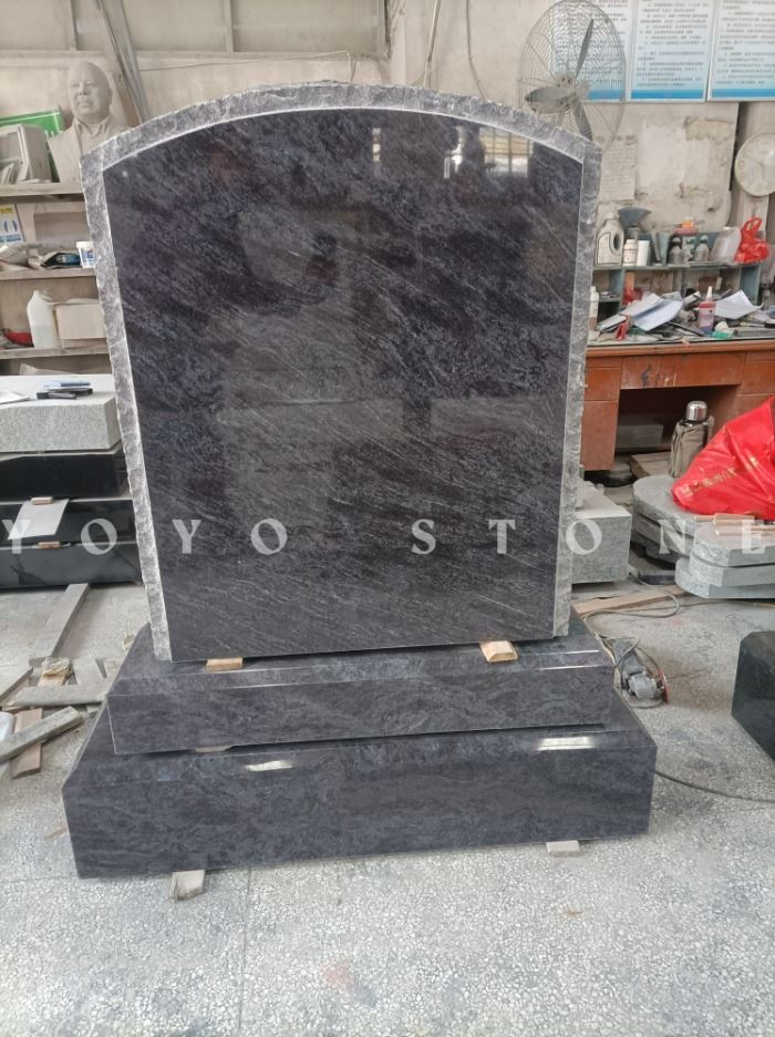 Bahama Blue Granite European Headstone