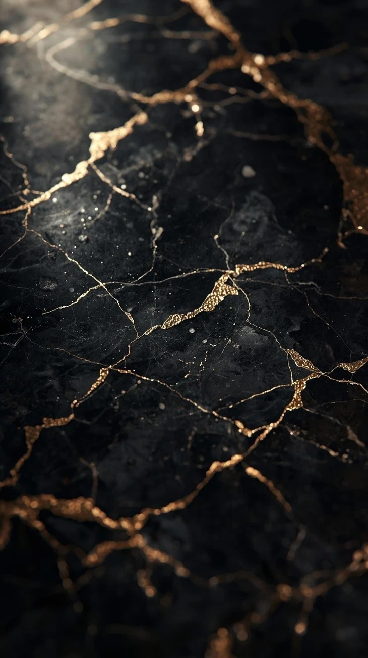 Black And Gold Marble Slab