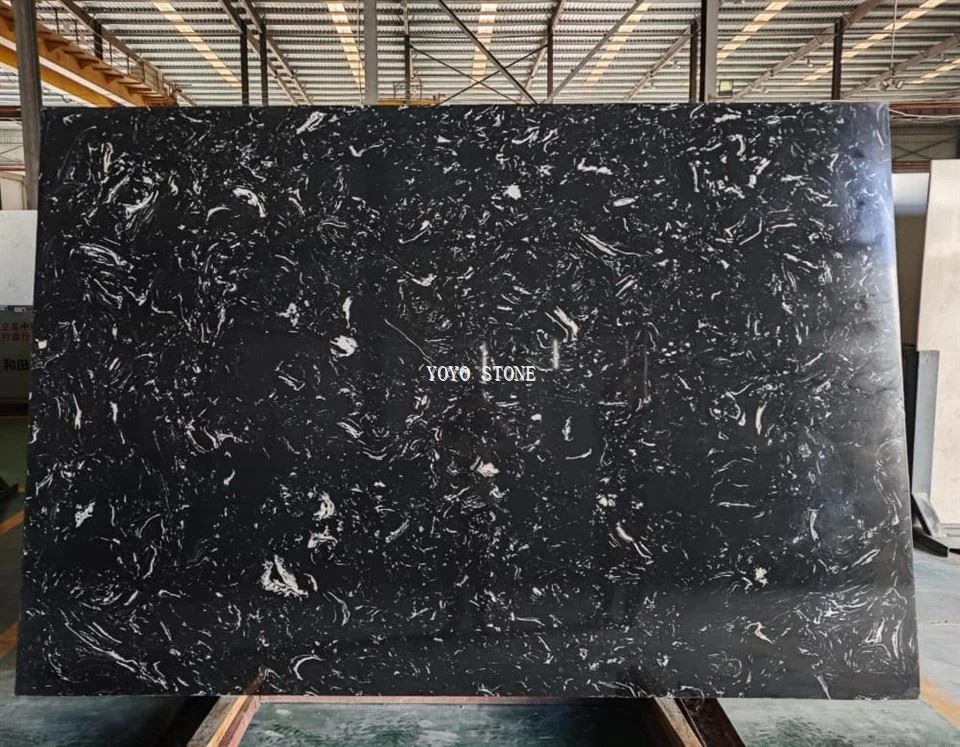 Black Rose Vein Artificial Marble Stone