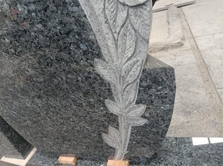 blue pearl granite headstone details