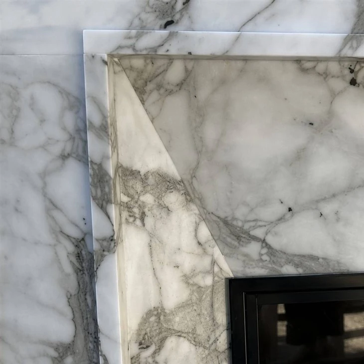 Modern White Marble Fireplace texture