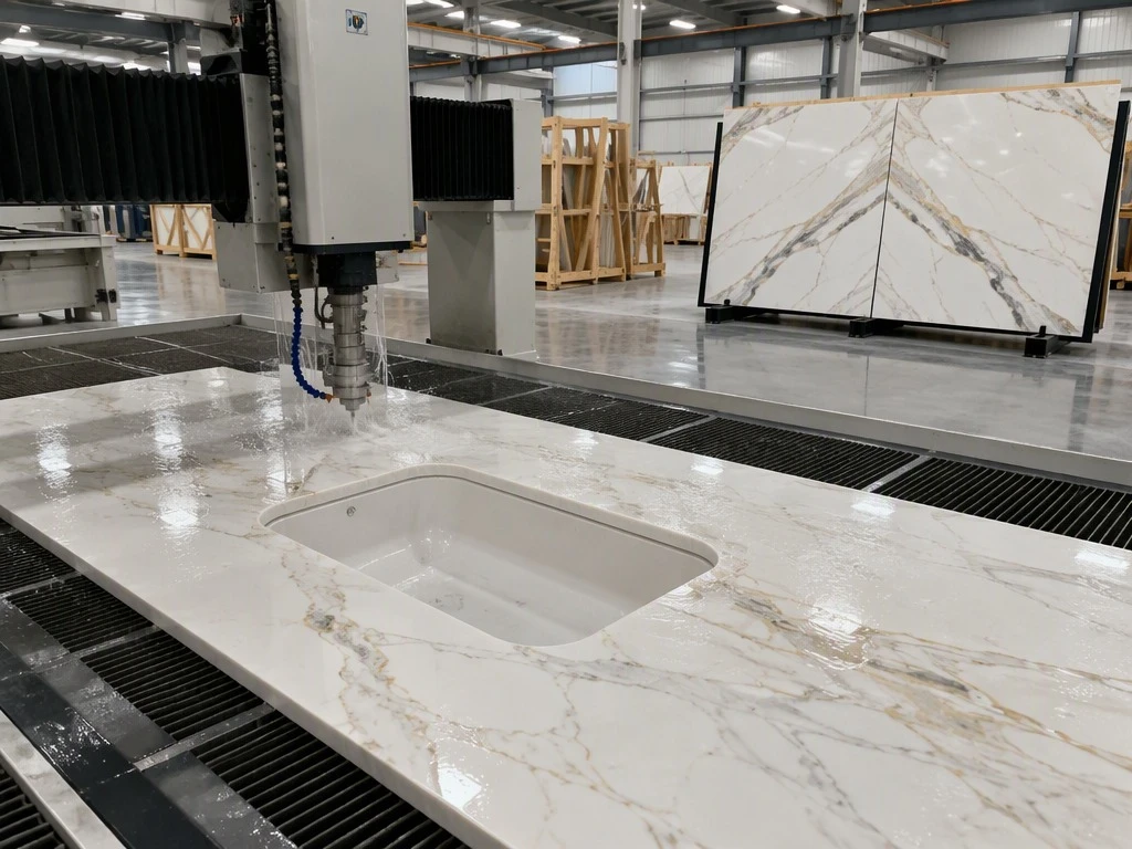 02taj-mahal-veined-quartz-cnc-fabrication-bookmatch 02taj-mahal-veined-quartz-cnc-fabrication-bookmatch