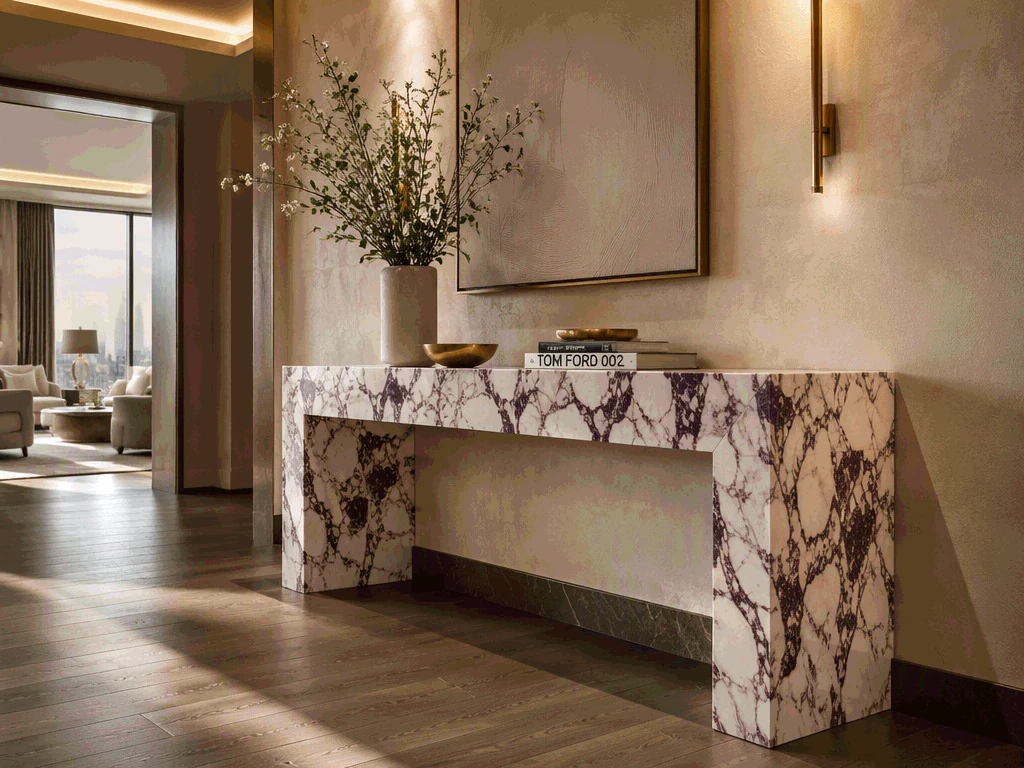calacatta-viola-waterfall-marble-console-table-hospitality-hero calacatta-viola-waterfall-marble-console-table-hospitality-hero