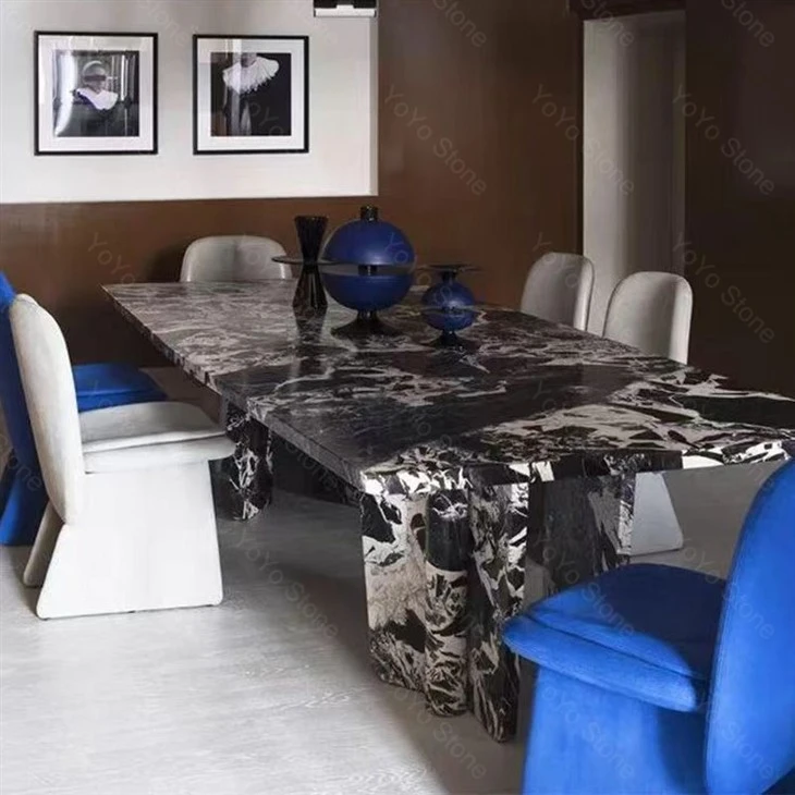 black marble table