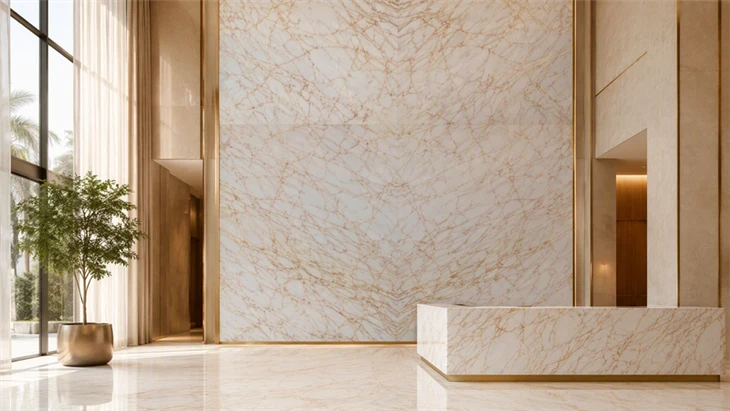 gold vein white marble
