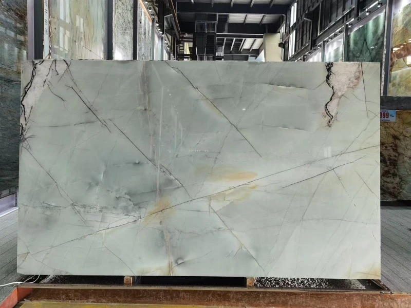 Cristallo Tiffany green quartzite slab Cristallo Tiffany green quartzite slab