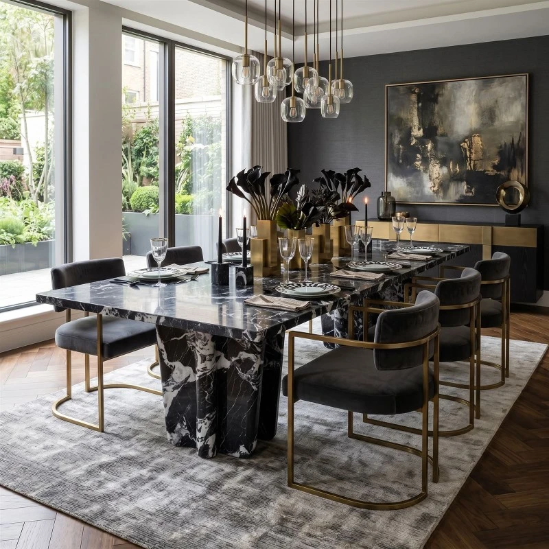 marble dining table with black legs marble dining table with black legs