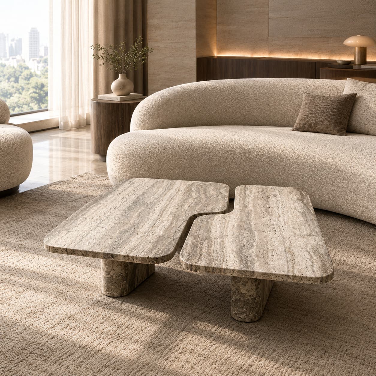 Silver Grey Travertine Coffee Table Silver Grey Travertine Coffee Table