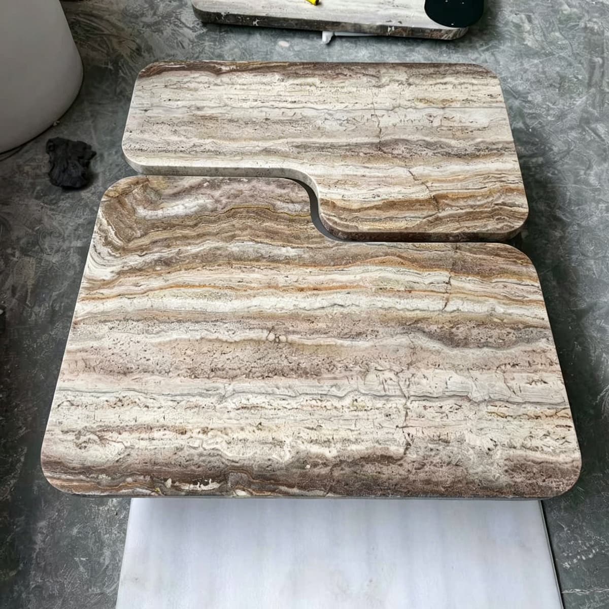 Silver Grey Travertine Coffee Table up Silver Grey Travertine Coffee Table up