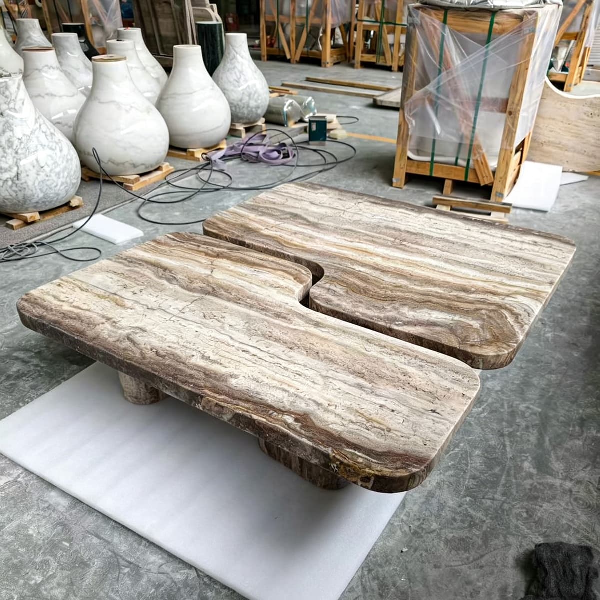 Silver Grey Travertine Coffee Table factory Silver Grey Travertine Coffee Table factory