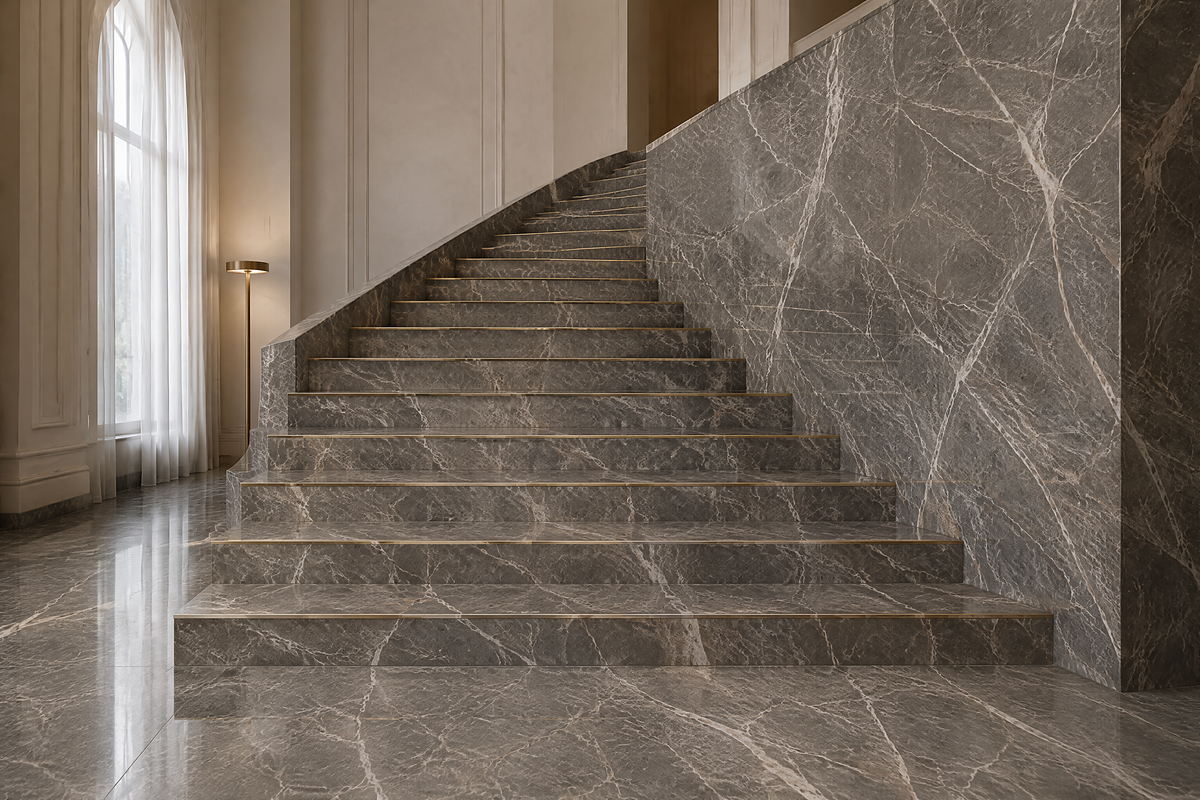 Gray Emperador Marble Staircase Gray Emperador Marble Staircase