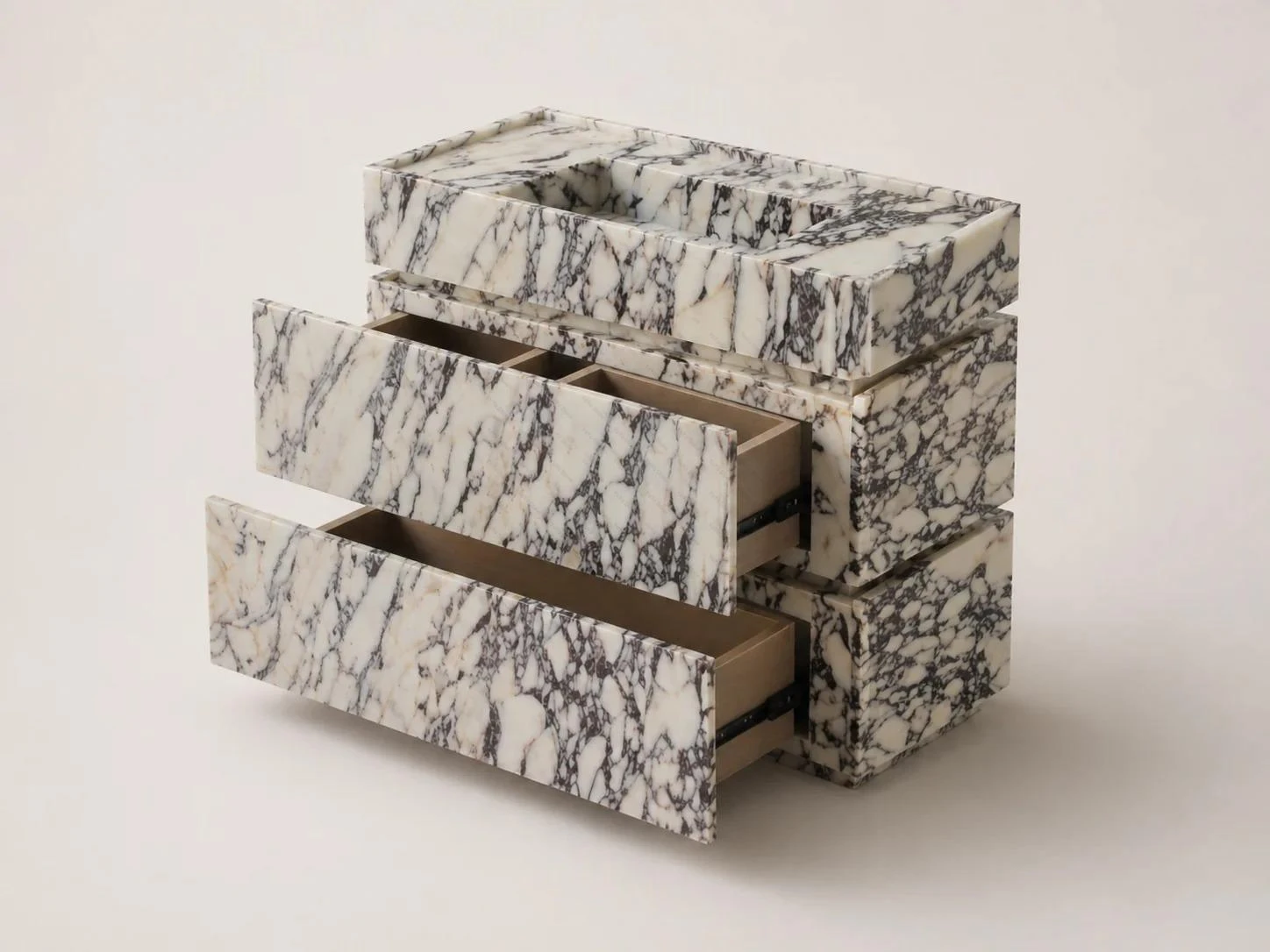 Calacatta Viola Marble Vanity open Calacatta Viola Marble Vanity open