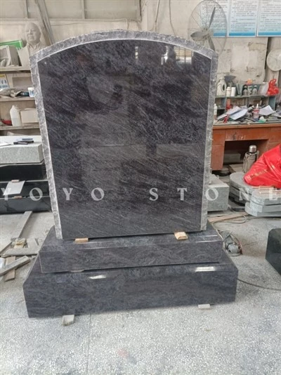 Bahama Blue Granite European Headstone