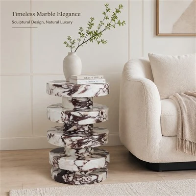 Calacatta Viola Marble Side Table