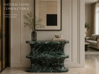 Green Marble Console Table