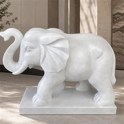 Marble Elephant Sculpture