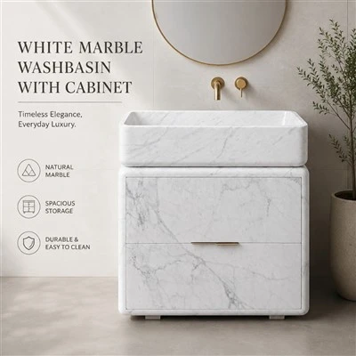 Marble Wash Basin With Cabinet