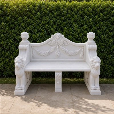 White Marble Bench