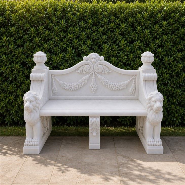 White Marble Bench