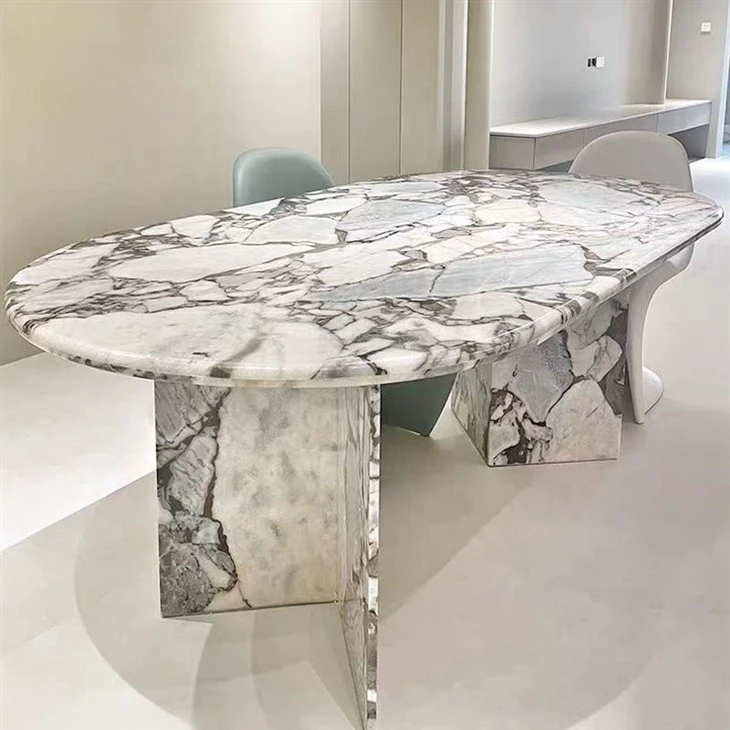 marble white round dining table