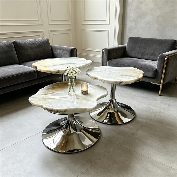 White Onyx Coffee Table dining room