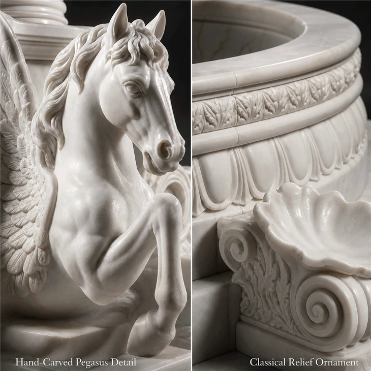 white-marble-fountain-pegasus-carving-relief-details