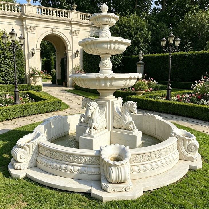 outdoor marble fountain